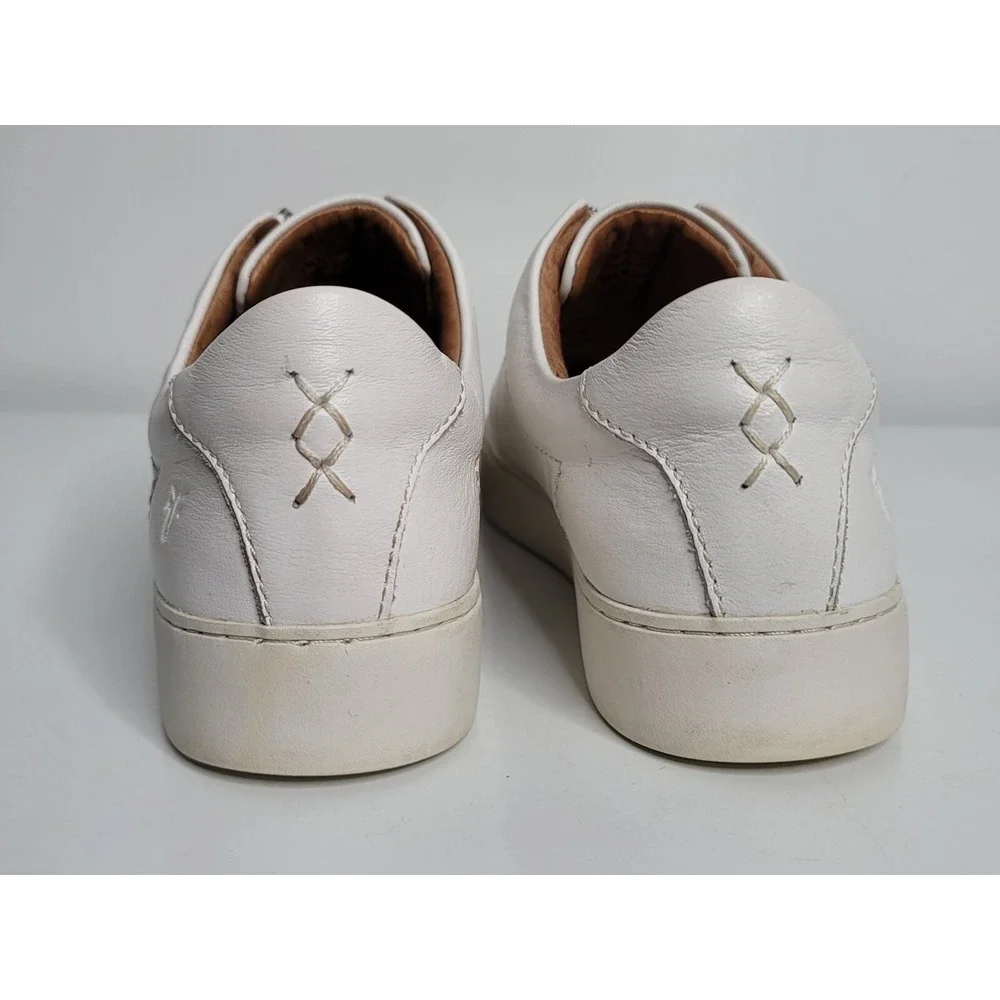 Frye Sneakers Womens Size 8.5 M Lena Zip Low White Leather 3471320